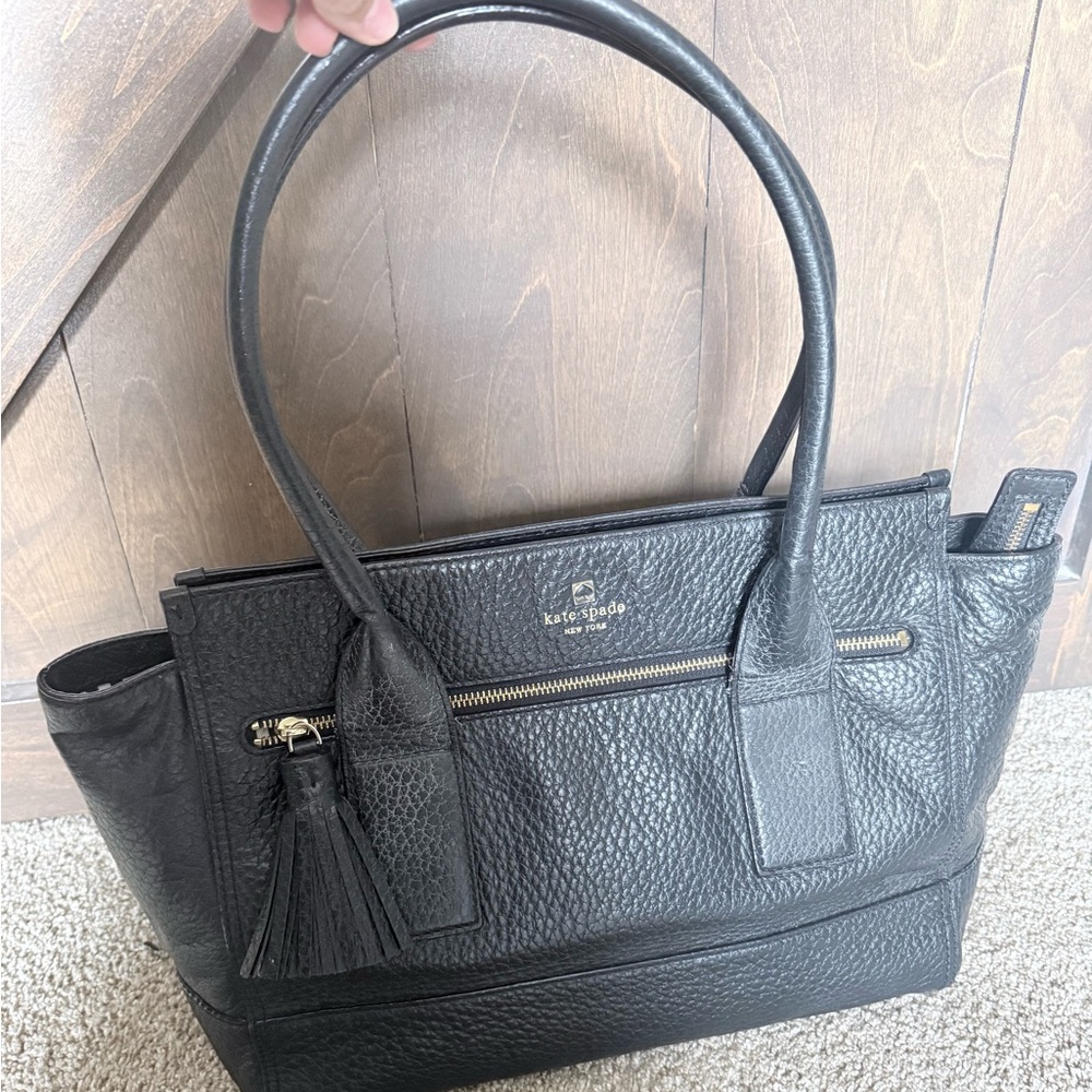 Kate Spade Black Leather Tote Bag